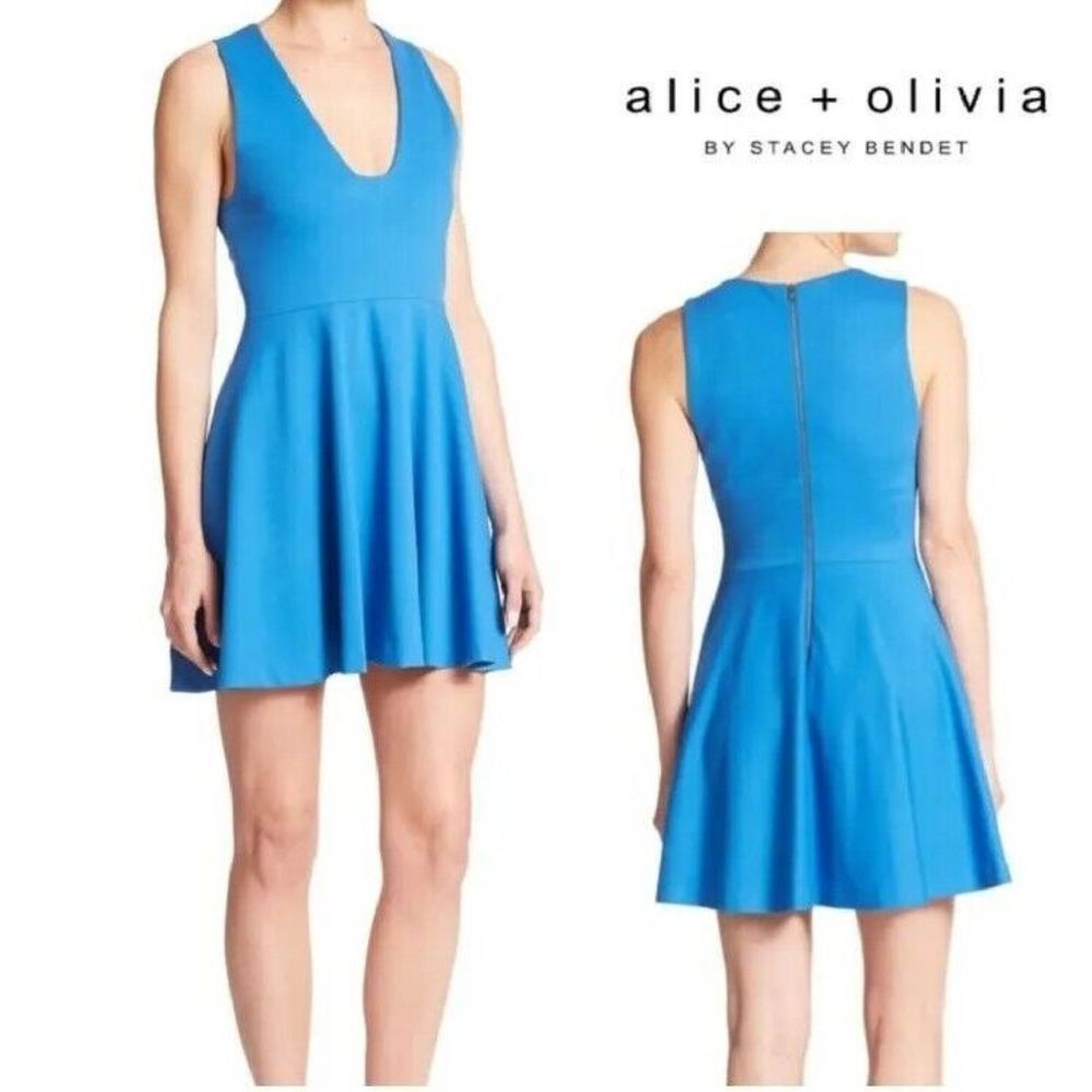 Alice + Olivia Cobalt Blue Fit & Flare Mini Dress Women's Size 0/XS